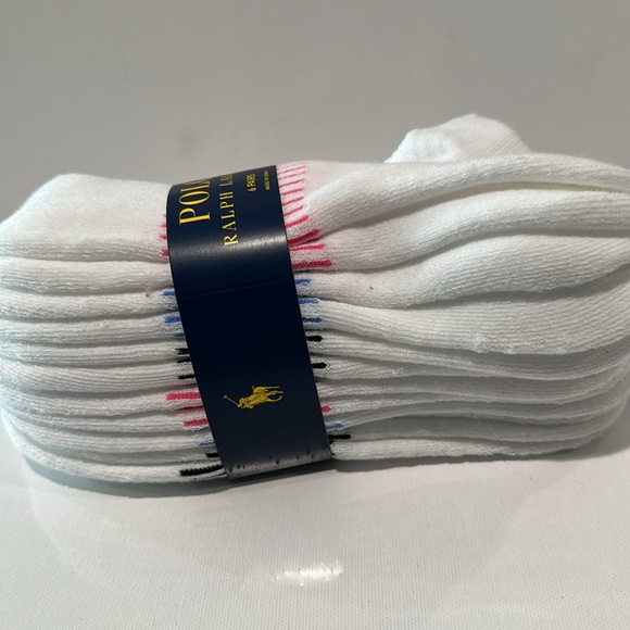 Polo Ralph Kauren (6) Pairs Women’s Ankle High Tennis Socks. Fits Shoe size 4-10 - Picture 4 of 5
